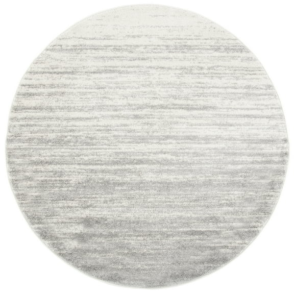 SAFAVIEH Adirondack Esmond Striped Area Rug, Ivory/Silver, 3' x 3' Round