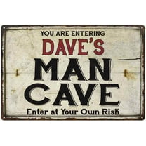 DAVE'S Man Cave Sign Rustic Garage Decor Gift 12x18 Metal 112180035274