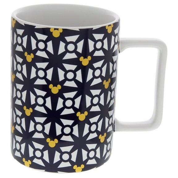 Disney Parks Mickey Icon Black Geometric Coffee Mug New