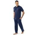 thumbnail image 2 of Fruit of the Loom Men's Soft Stretch Short Sleeve Henley Shirt and Pant Pajama Set, Sizes S-2XL, 2 of 8