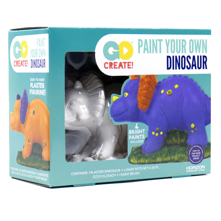 BYVUTE Ready to Paint Ceramic & Plastic, Your Own Table Paintable Dinosaur  Statues Decoration Unpainted DIY Ceramic Figurines for Kids and Adults Arts