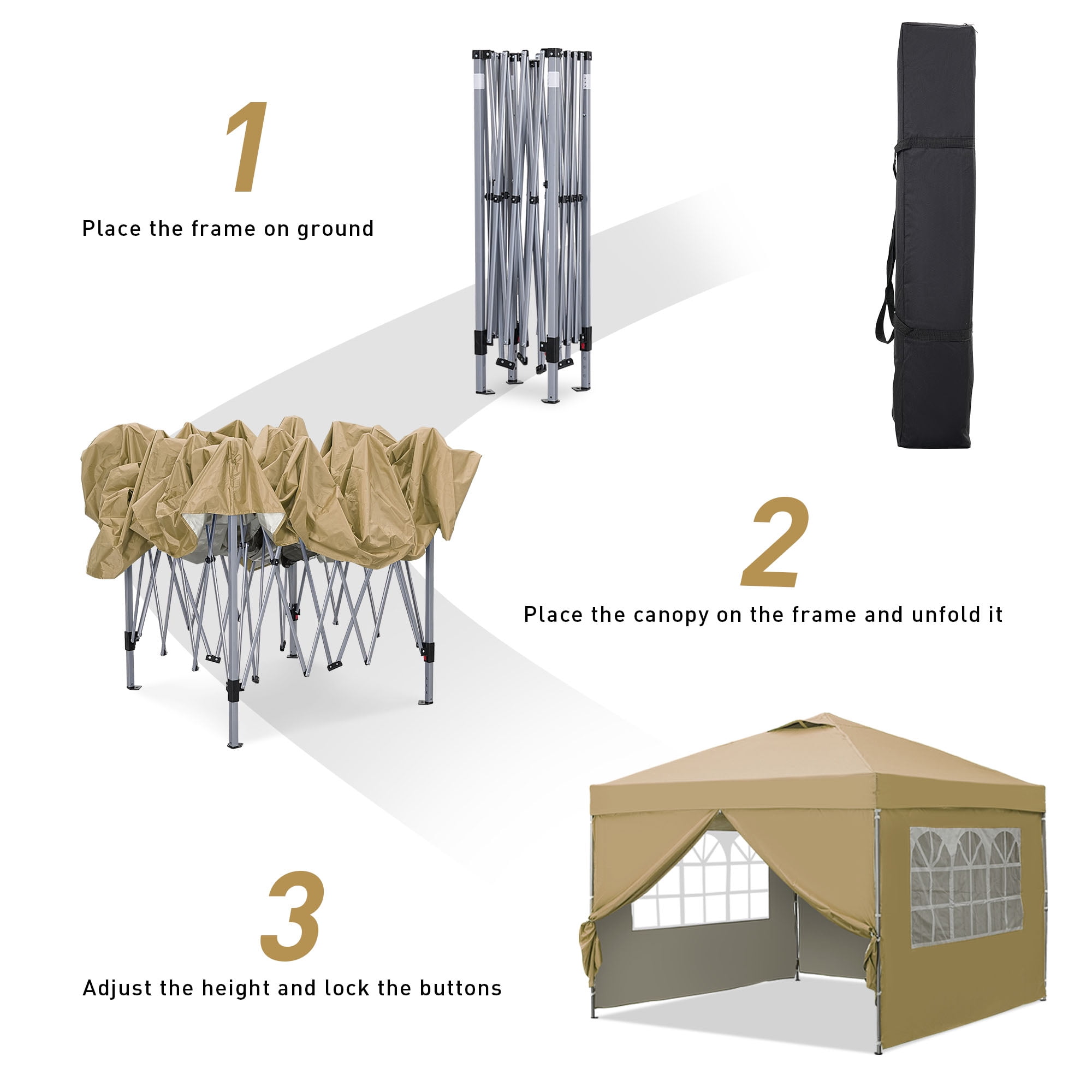 Ainfox 11x11ft Waterproof Outdoor Garden Gazebo Canopy