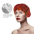 thumbnail image 4 of Kll Autumn Leaf Pattern Shower Cap & Bath Cap For Women,Reversible Oversized Waterproof Shower Caps For All Hair Lengths,Elastic Reusable Bathing Hair Cap, 4 of 9
