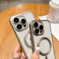 thumbnail image 4 of New Colorful Matte Natural Titanium Luxury Wireless Charging Magnetic Phone Case for iphone 15 pro max case, 4 of 5