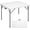 34 Inches White, variant on 34" Square Folding Table, Fold-in-Half Utility Dining Portable Table Heavy Duty HDPE Plastic Foldable with Carrying Handle Indoor Outdoor for Picnic, Party