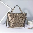 thumbnail image 4 of Kwuty Geometric Luminous Purses and Handbags Shard Lattice Eco-Friendly Artificial Leather Rainbow Holographic Purse (Brown), 4 of 5