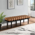 thumbnail image 3 of Pemberly Row Banc Moderne / Contemporain en Cuir Végane Cognac, 3 of 8