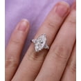 thumbnail image 2 of HeartsAndYou 2ct Marquise Cut Moissanite Milgrain Vintage Inspired Engagement Ring for Women 18k White Gold over Silver, 2 of 7