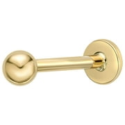 14K Gold 16 Gauge 3MM Micro Labret Stud With Hollow Ball