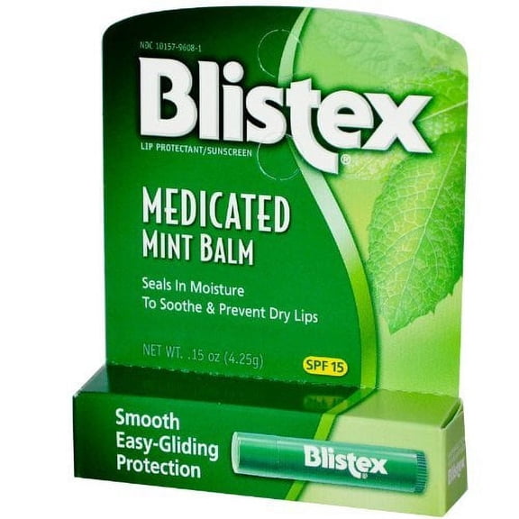 6 Pack Blistex Medicated Mint Balm SPF 15 0.15 oz Each