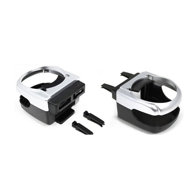 portavasos plateados para coche, portabotellas universal para salida de aire acondicionado, para SUV, camiones y coches.