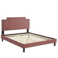 thumbnail image 3 of Platform Bed Frame, King Size, Pink, Velvet, Mid Century French Bedroom, Modern Contemporary Boutique HB35481, 3 of 12