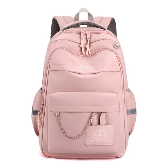 School Backpack Womens, Causal Travel School Bags 15.6 Inch Laptop Backpack for Student Lightweight Rucksack Water Resistant Bookbag College Men Work Daypack Pink