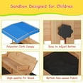 thumbnail image 4 of Luku Wooden Sandbox with Lid＆Cover, Sandbox with Canopy Outdoor, with Covers and Foldable Bench Seats, UV-Resistant & Adjustable Height Roof for Backyard, Gift for Ages 3-8Years (47x47in), 4 of 7
