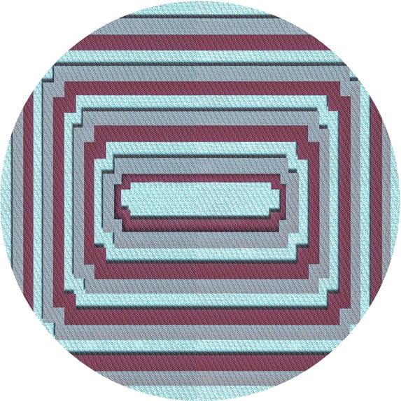 Ahgly Company Machine Washable Indoor Round Transitional Blue Lagoon Blue Area Rugs, 7' Round