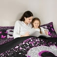 thumbnail image 5 of Feelyou Glitter Letter S Full Size Comforter Sets for Girls, Dreamy Kawaii Butterfly Bedding Comforter Set, Fashion Romantic Reversible Bedding Sets, Super Cozy Room Decor, 3pcs, 5 of 8