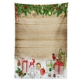 thumbnail image 3 of Ambesonne Christmas Tablecloth Rectangular Table Cover, Pine Wood Planks Snow, 60"x84", Multicolor, 3 of 4