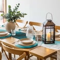thumbnail image 6 of Teal Green Round 13 Inch Placemats Set of 2, Geometric Brown White Beach Waves Gradient HeatResistant Non Slip Place Mats for Dining Table, Wipeable Braided Kitchen Table Mats for Housewarming, 6 of 9