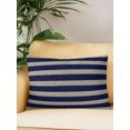 thumbnail image 2 of Outdoor Pillows Waterproof, Navy Blue Striped Bedding Throw Pillows with Insert for Couch Sofa Bed, Farmhouse Country Minimalist Stripes 12x20 Inch Pillowcases Decorative Patio Pillow Set of 1, 2 of 8