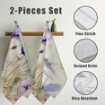 thumbnail image 3 of Nawy Purple Flowers Butterfly Towels Set of 2 - Soft and Absorbent Hand Towels for Kitchens, Bathrooms, Showers - 27.5x16 inch 27.5*16in, 3 of 6