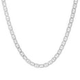 thumbnail image 4 of 3.5mm Solid .925 Sterling Silver Flat Mariner Choker Chain Necklace, 16 inches + Gift Box, 4 of 7