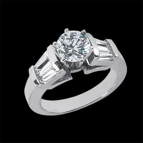 Harry Chad Enterprises 50488 2.39 CT Diamonds White Gold Three Stone Engagement Ring, Size 6.5