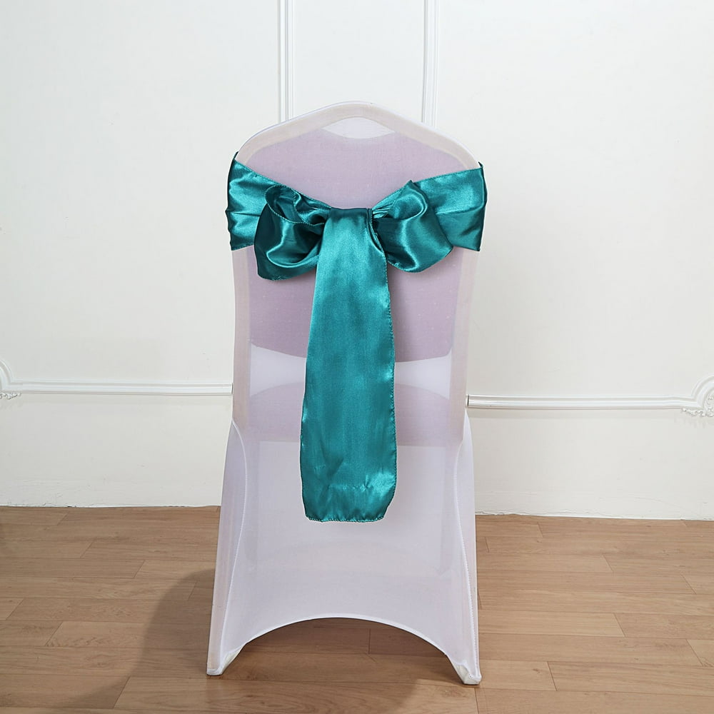Efavormart 5pcs Teal SATIN Chair Sashes Tie Bows for Wedding Events ...