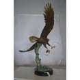thumbnail image 6 of Nifao Eagle Flying With His Pray Bronze Statue – Home Decor Sculpture, 32"L x 15"W x 33"H, 6 of 10