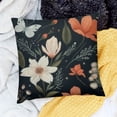 thumbnail image 2 of SHANXI Spring Bohemian Artistic Floral Plant Leaves Pattern Spring Green Orange Velvet Comfortable Decorative Couch Bedroom Apartment Zipper Square 18x18in, 2 of 5