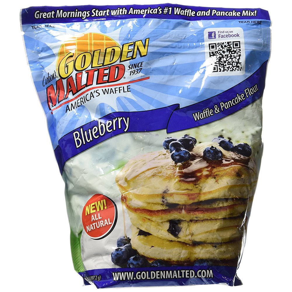 Carbons Golden Malted Pancake & Waffle Flour Mix, Blueberry, 32Ounces