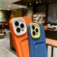 thumbnail image 6 of Compatible with iPhone Case,3 in 1 Credit Card Slot Holder Wallet Protection Soft Shockproof Cover Phone Case (Blue,iPhone 12 Pro), 6 of 8