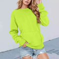 thumbnail image 2 of KANG Fashion Soft Fleece Pullover Hoodless Sweatshirt Cozy Winter Workout Top With Pocket Comfortable Casual Crewneck Athletic Shirt, 2 of 4