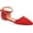 Red, variant on Journee Womens Lana Buckle Pointed Toe Ballet Flats, Widths Available
