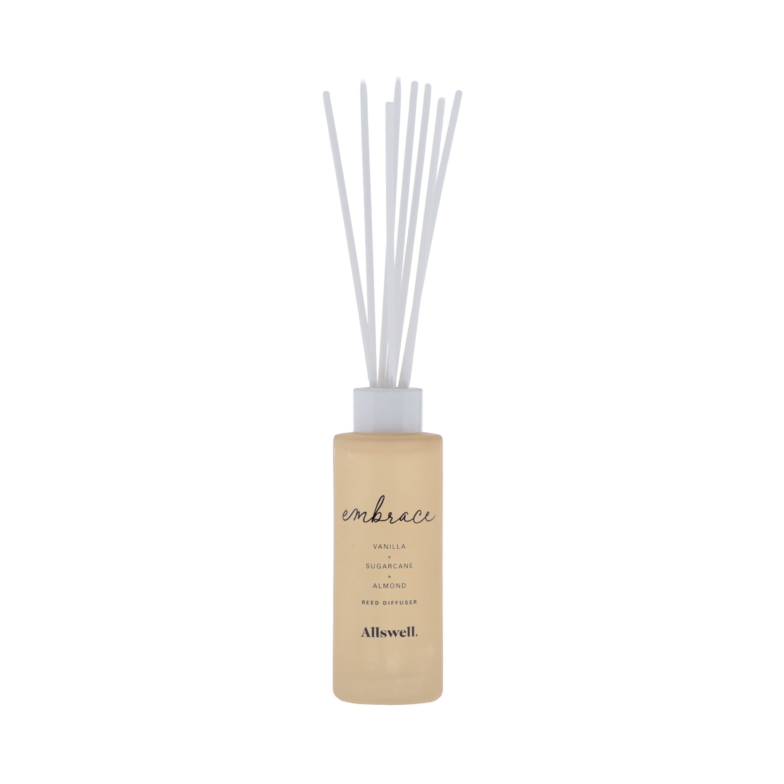 (2 pack) Allswell Embrace (Vanilla + Sugarcane + Almond) Scented Reed Diffuser 3 Fl Oz (90mL) With 8 Synthetic Reeds.