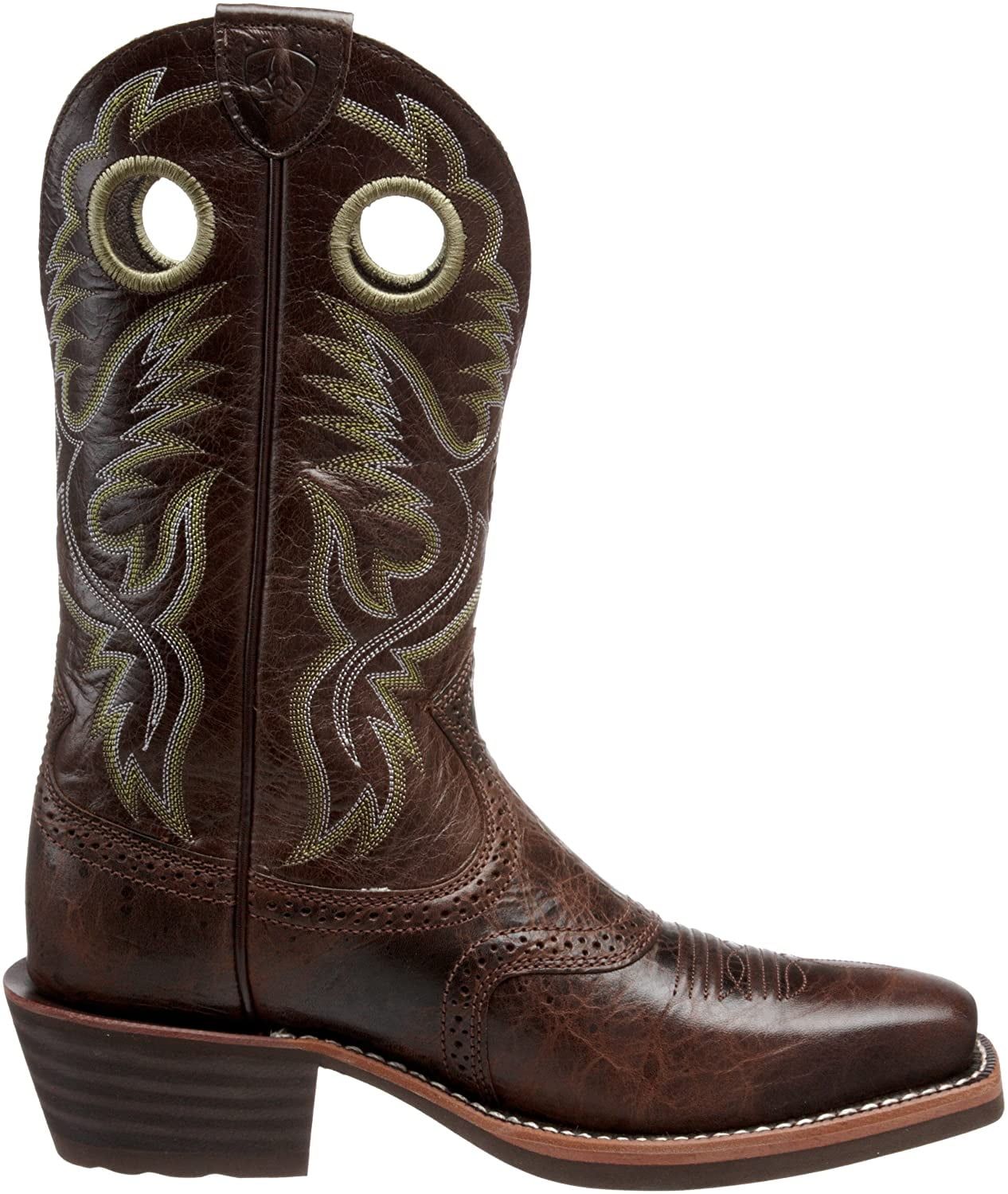 Bottes Western Homme Ariat Heritage Roughstock - Marron, Taille 13D, Cuir