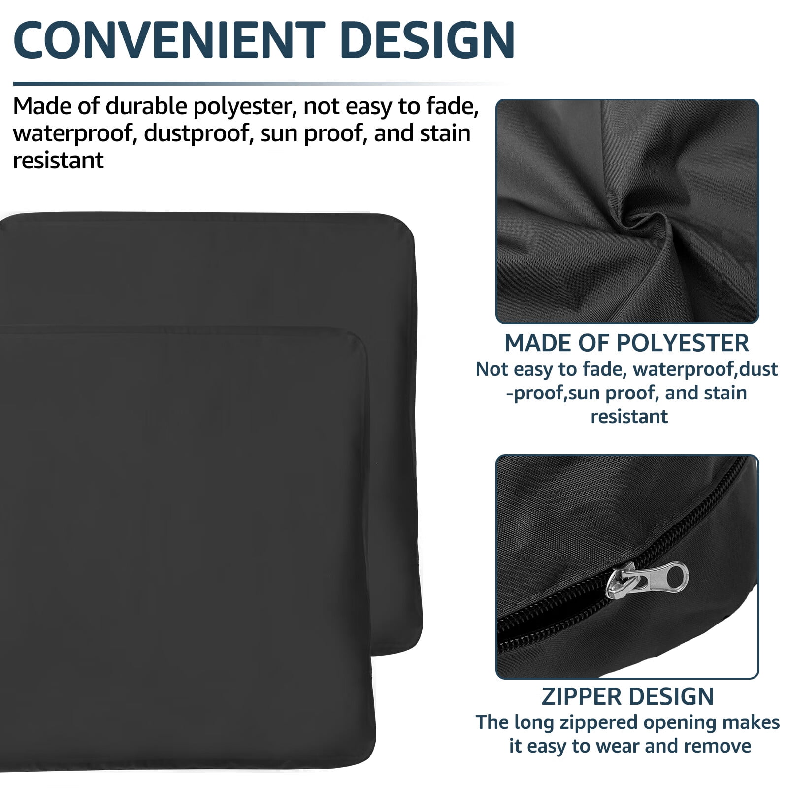 Relax love 4Pcs Patio Seat Cushion Covers Waterproof Patio Chair Cushion Cover Replacement Outdoor Cushion Slicovers with Zipper Dust-Proof for Backyard 60x60x10cm