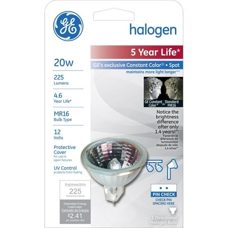 Halogen Narrow Spot Beam - G E Lighting 21456 20-Watt Halogen Quartz Narrow Spotlight Bulb