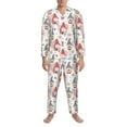 thumbnail image 3 of Honeii Gnome With Love Letter Pattern Mens Pajamas Set,2pcs Men's Lounge Long Sleeve Sleep Shirt and Pajama Bottoms Sleepwear Set,Mens Pjs Sets-XX-Large, 3 of 7