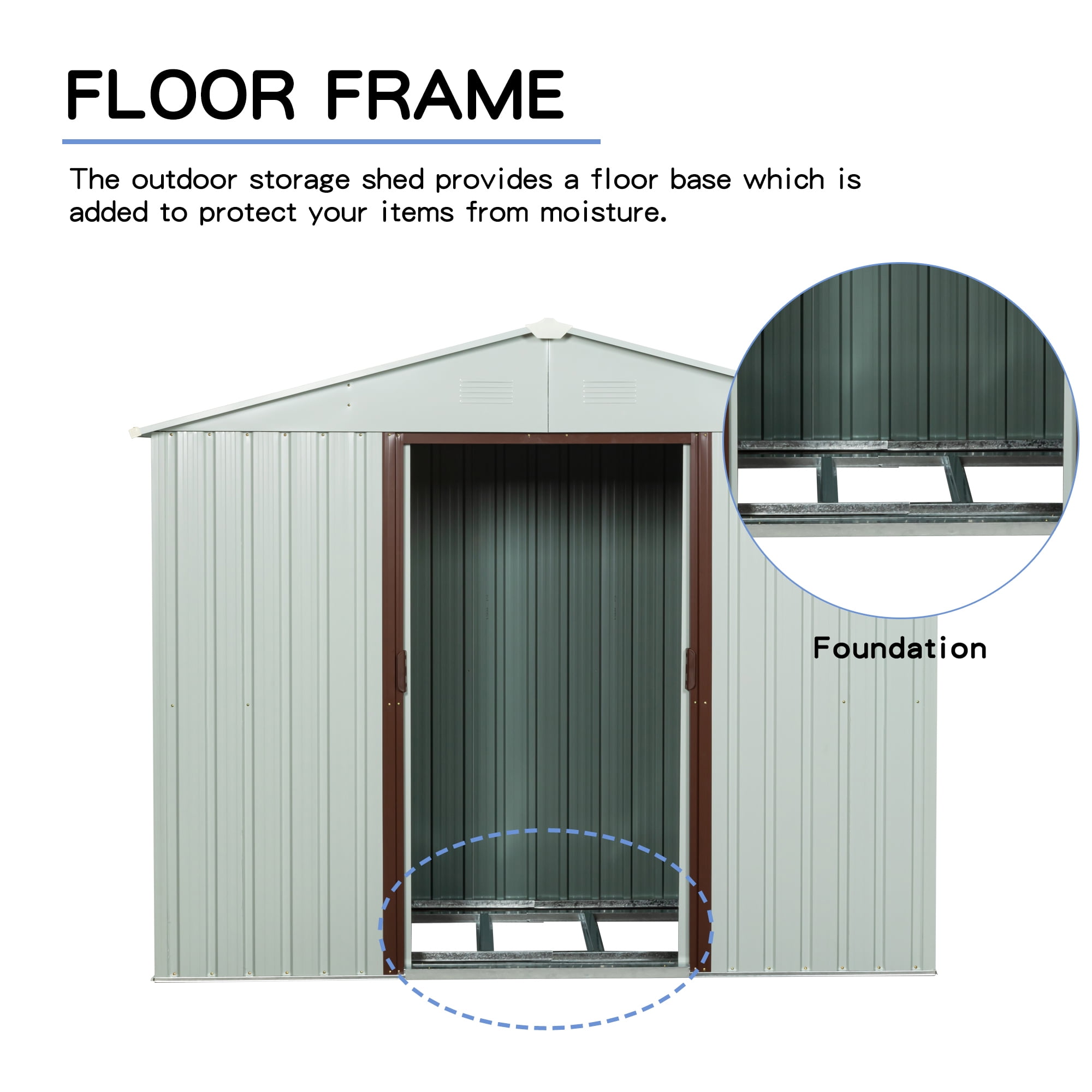 Aimee Lii 88" x 46" Outdoor Metal Storage Shed, Metal Sheds for Backyard Garden Patio Lawn, Utility Tool Shed Storage House, White Aimee Lii 88" x 46" Outdoor Metal Storage Shed, Metal Sheds for Backyard Garden Patio Lawn, Utility Tool Shed Storage House, White