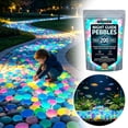 thumbnail image 2 of Forestwhale 0.59" Glow in the Dark Pebbles 200 Pcs Luminous Garden Stones Resin Glowing Rocks for Outdoor Landscaping Aquarium Decor and Succulent Planters Multicolour, 2 of 9