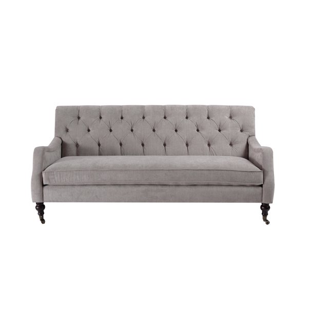 Jennifer Taylor Home Xander Tufted Sofa Metal Casters, Silver Grey
