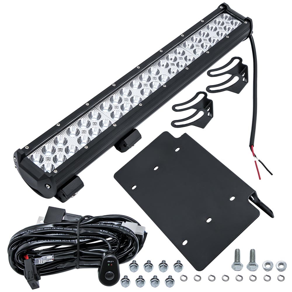 Maxpeedingrods Front LED Light Bar License Plate Mount Bracket For