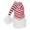 thumbnail image 5 of Northlight Plush Gnome Head with Striped Hat Christmas Decoration - 19" - Red and White, 5 of 5