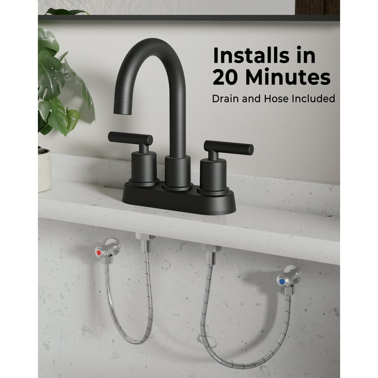 VXV Bathroom Faucet 4 Inch Centerset, 360 Rotating Matte Black photo 7