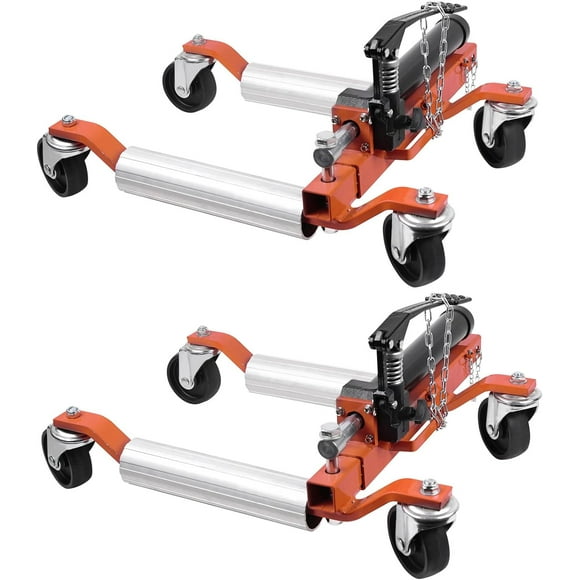 Bingirl 2PC Wheel Dolly, 1500LBS Capacity Car Dolly with Hydraulic Tire Jack for Vehicle Positioning for Truck RV Trailer, Orange