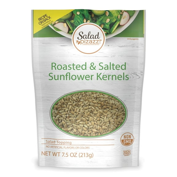 Salad Pizazz! Roasted & Salted Sunflower Kernels, 7.5 oz Resealable Bag, USA Grown