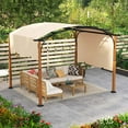 thumbnail image 2 of Costway 10 x 12 FT Outdoor Retractable Pergola with Retractable Canopy Wood Looking Posts Beige, 2 of 10