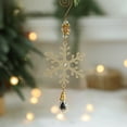 thumbnail image 5 of EazyTech Crystal Snowflake Christmas Tree Pendant Ornament Intricate Champagne Hanging Decor for Holiday Ambiance, Festive Scene Props, and Winter New Year Party Decoration 1PC, 5 of 7