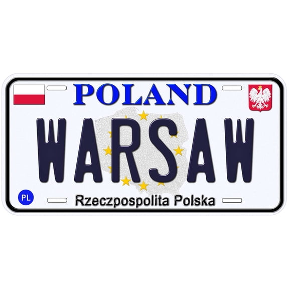 Poland Warsaw Custom Novelty Car License Plate