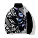 thumbnail image 4 of Ropa de invierno para hombre, de algodón, resistente al frío, para entrenamiento de mascotas, chaqueta holgada de algodón con estampado en blanco y negro, a la moda, 4 of 5